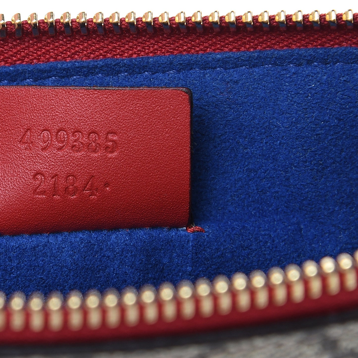 GG Supreme Monogram Mystic Cat Large Zip Pouch Red