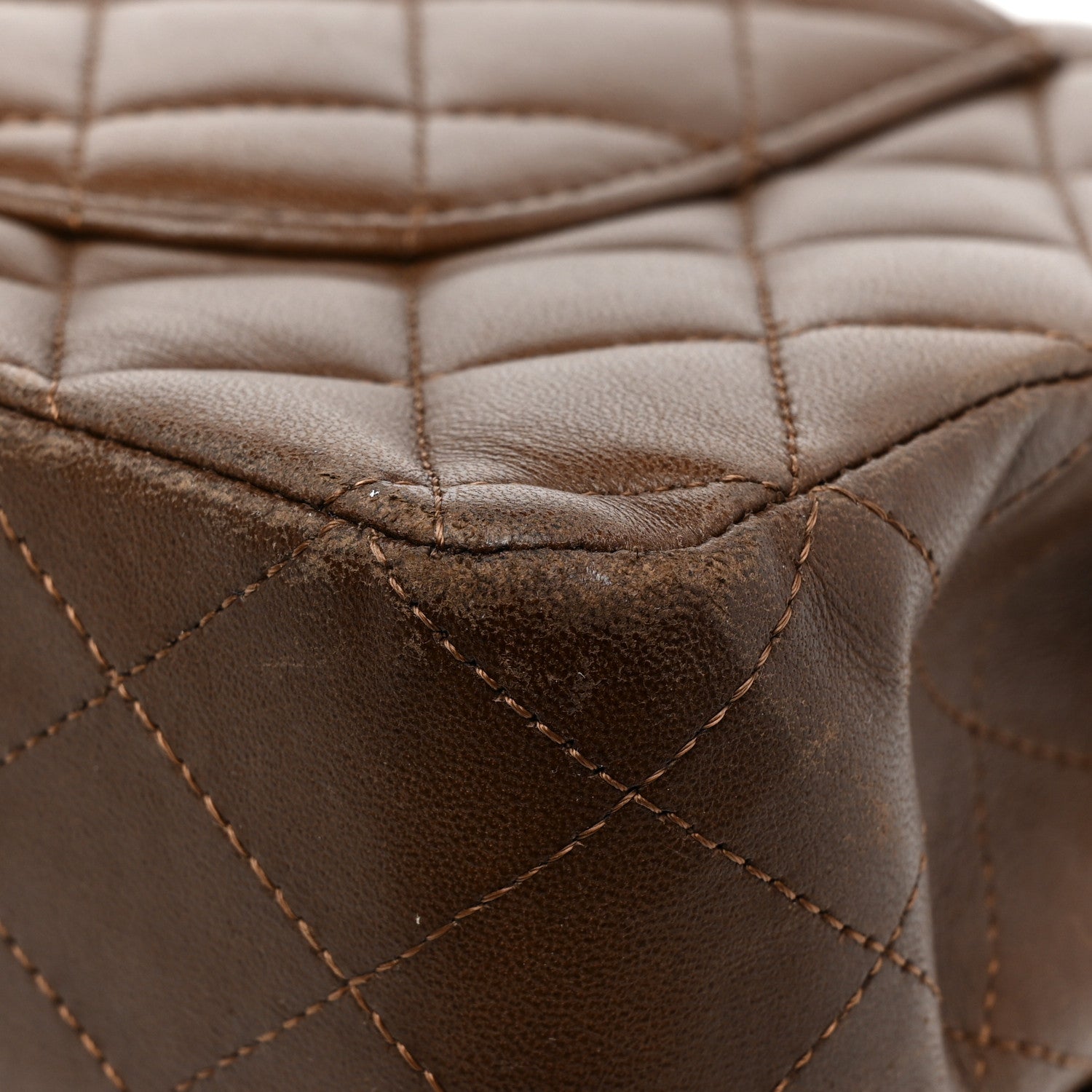 Chanel Lambskin Quilted Medium Double Flap Brown 34 of 38
