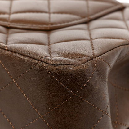 Chanel Lambskin Quilted Medium Double Flap Brown 34 of 38