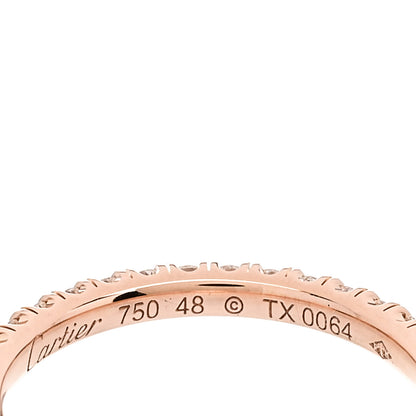 Cartier 18K Pink Gold Diamond 2mm Etincelle de Cartier Wedding Band Ring 48 4.5 4 of 4