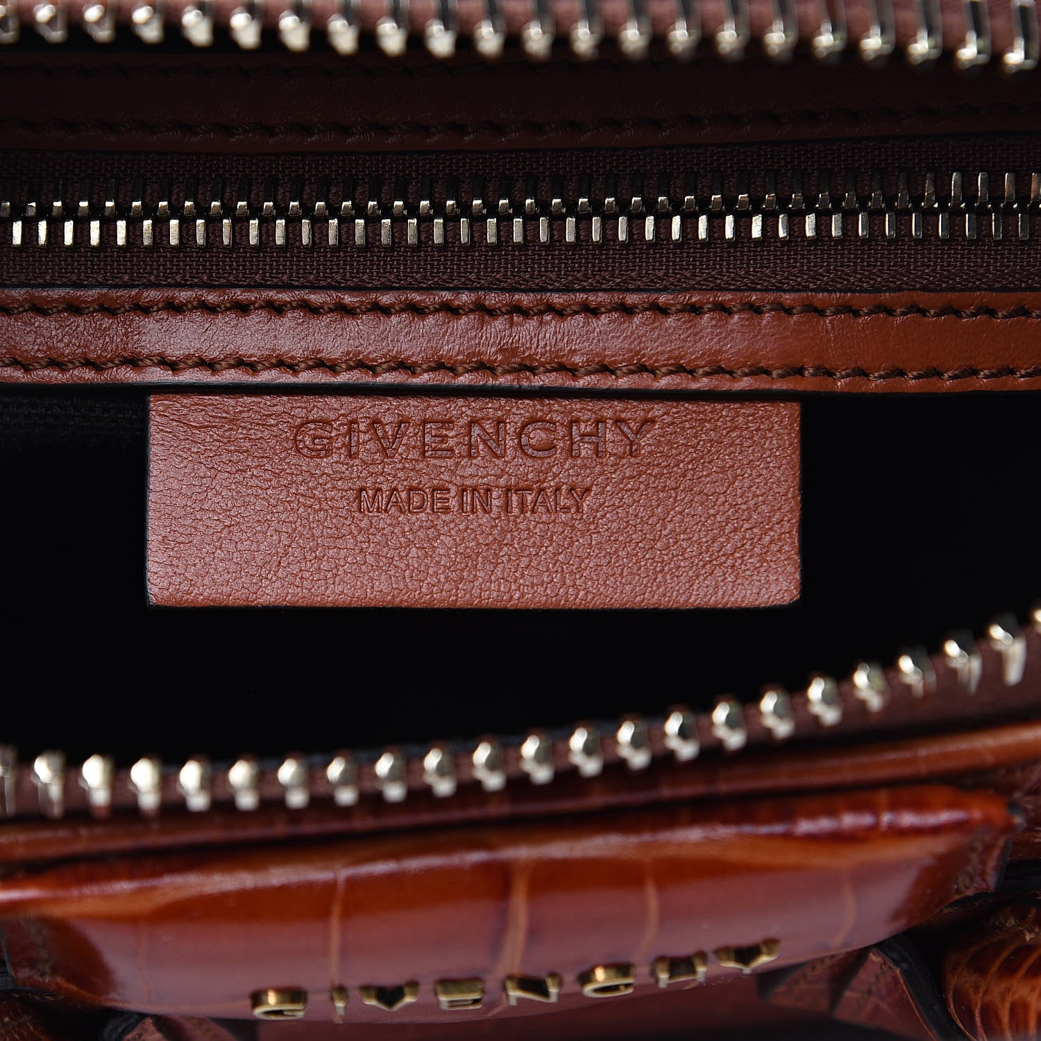 Givenchy Calfskin Crocodile Embossed Mini Antigona Cognac 6 of 9