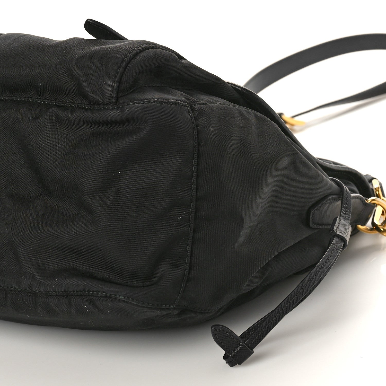 Prada Tessuto Nylon Saffiano Messenger Bag Black 8 of 11