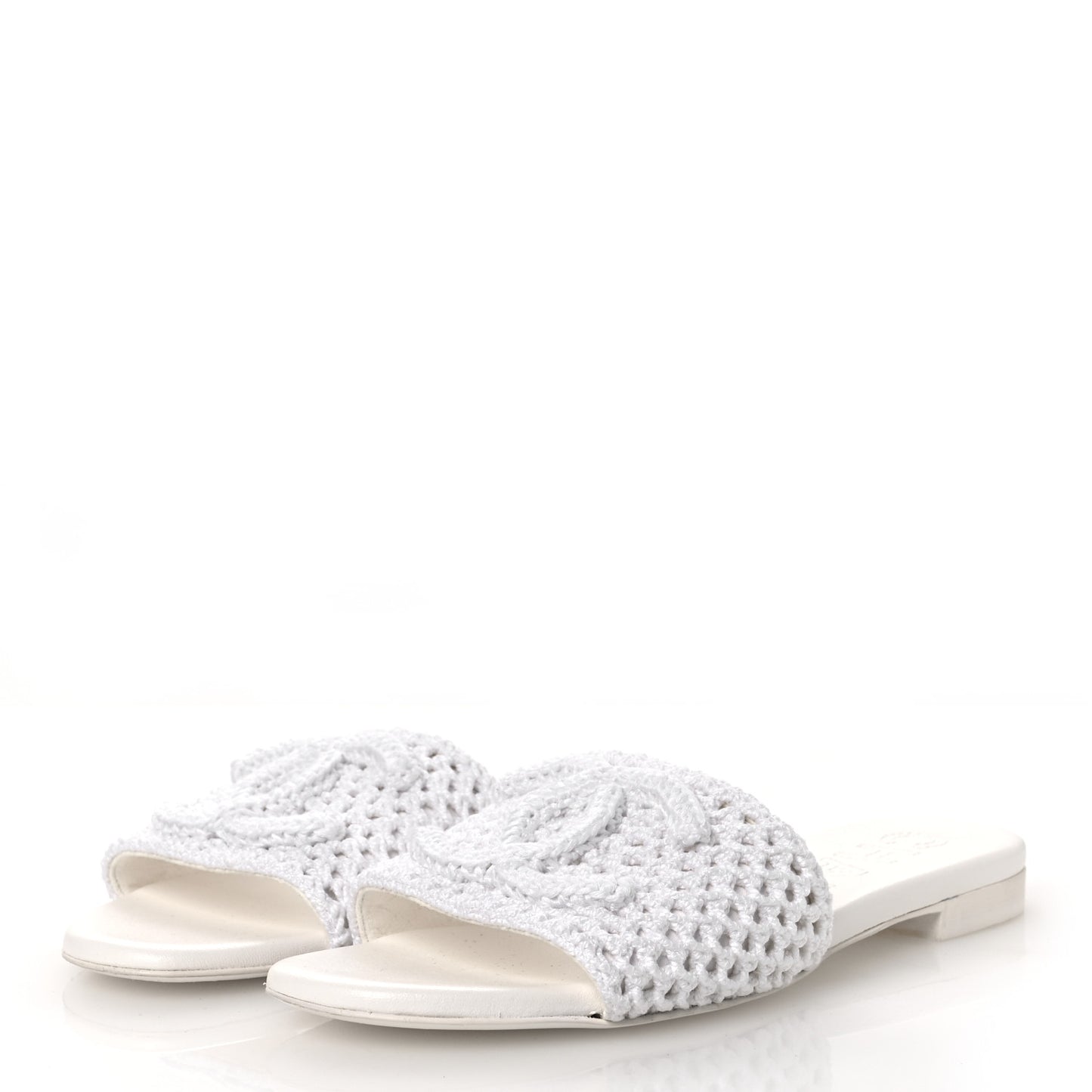 Crochet CC Mules Sandals 38 White