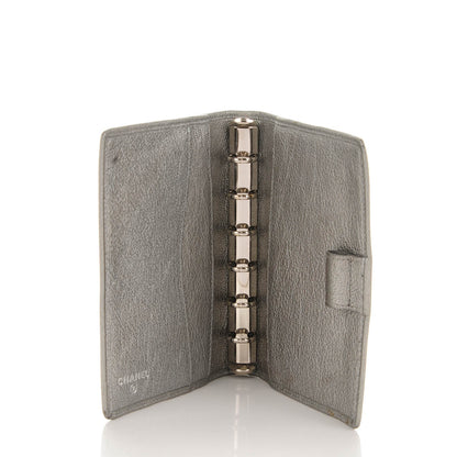 Chanel Grained Metallic Calfskin Small CC Pocket Agenda Cover Silver 5 of 8