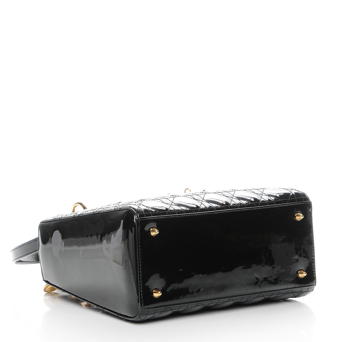 Patent Cannage Medium Lady Dior Black