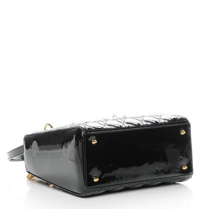 Christian Dior Patent Cannage Medium Lady Dior Black 4 of 12