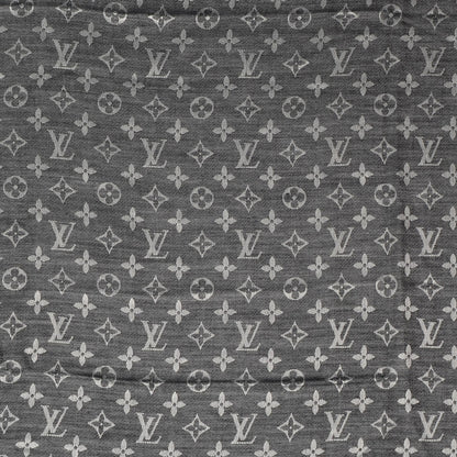 Louis Vuitton Wool Silk Monogram Denim Shawl Black 1 of 5