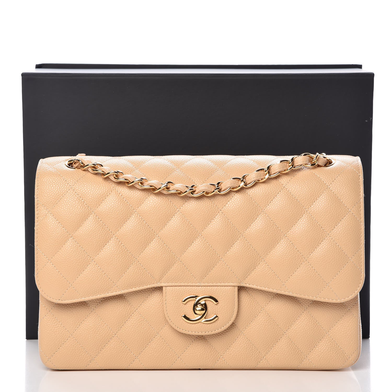 Chanel Caviar Quilted Jumbo Double Flap Beige Clair 10 of 10