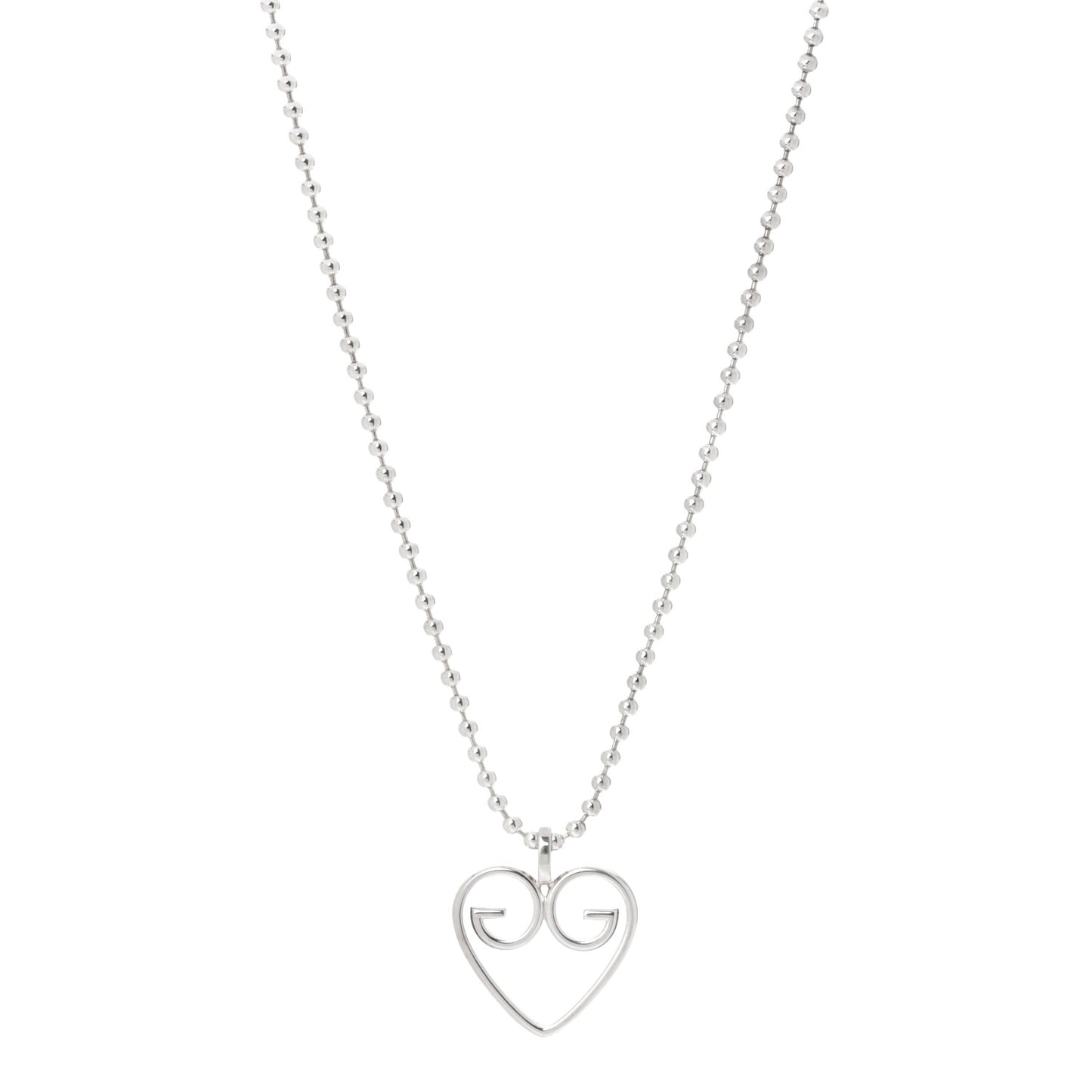 Sterling Silver GG Heart Pendant Necklace