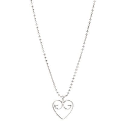 Gucci Sterling Silver GG Heart Pendant Necklace 1 of 5