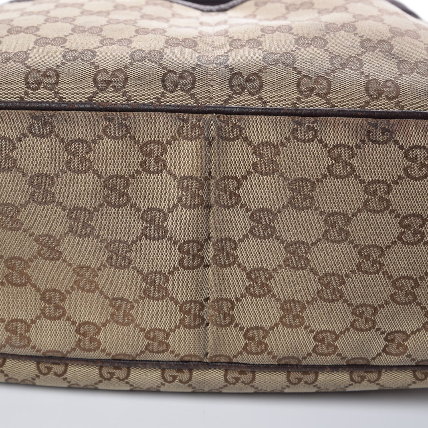 Gucci Monogram Natural Pigskin Large Diaper Bag Beige Ebony Cocoa Dark Chocolate 8 of 18