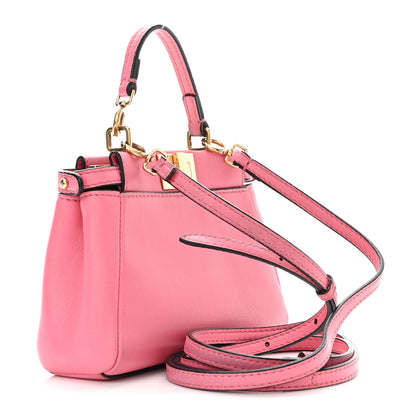 Fendi Shiny Nappa Micro Peekaboo Iconic Satchel Rosa Fluo 3 of 9