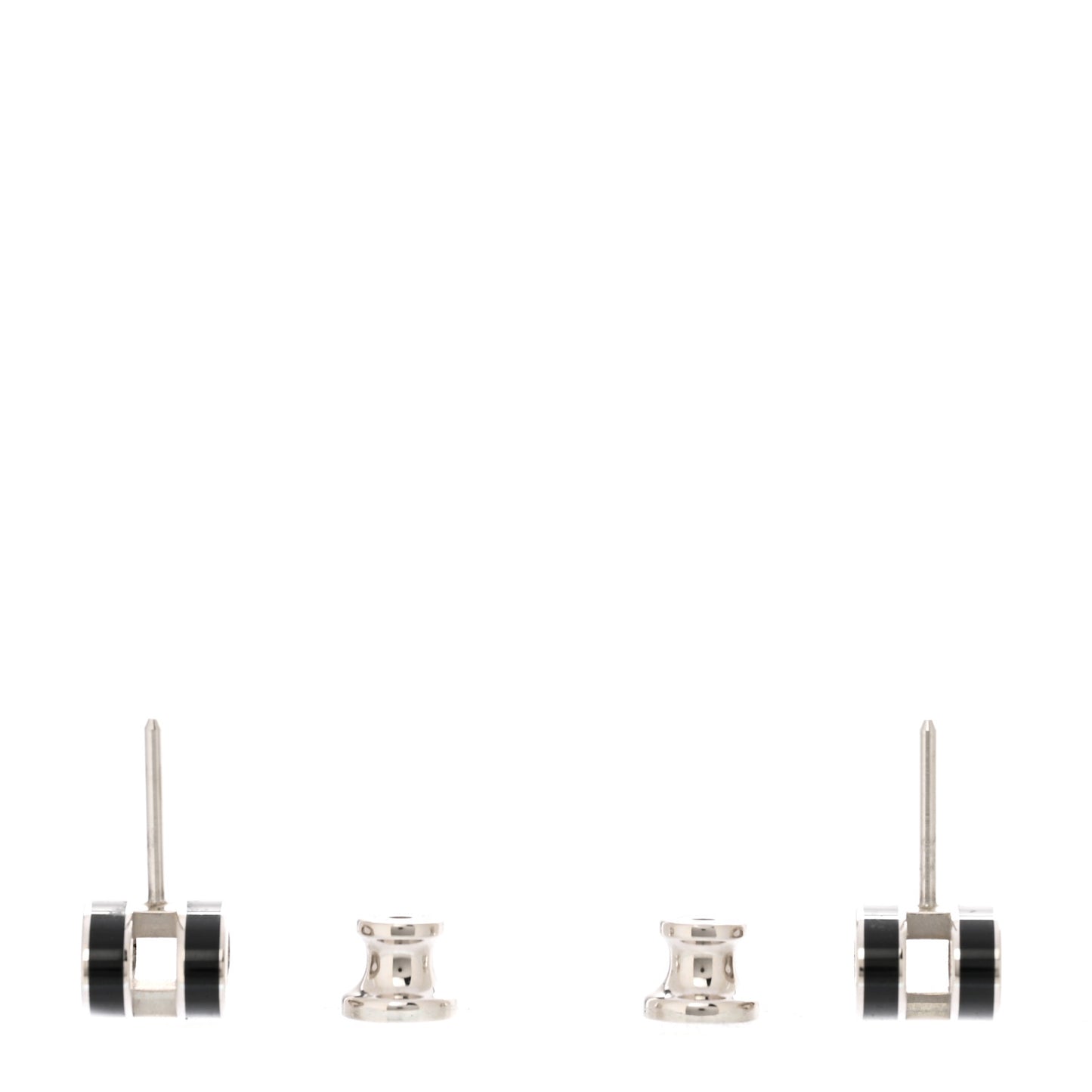 Palladium Lacquered Mini Pop H Earrings Black
