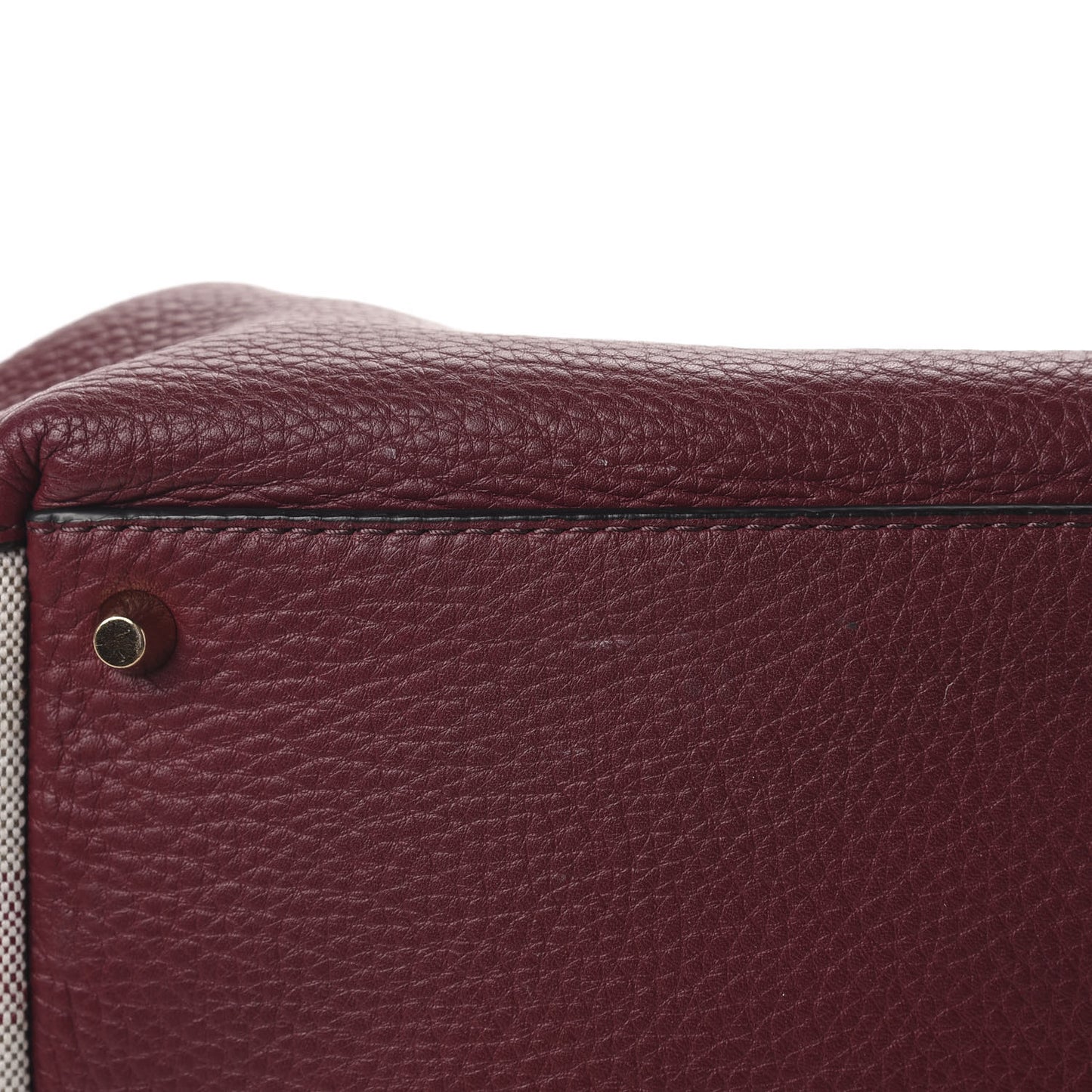 Grainy Calfskin House Check Small Maidstone Burgundy Red