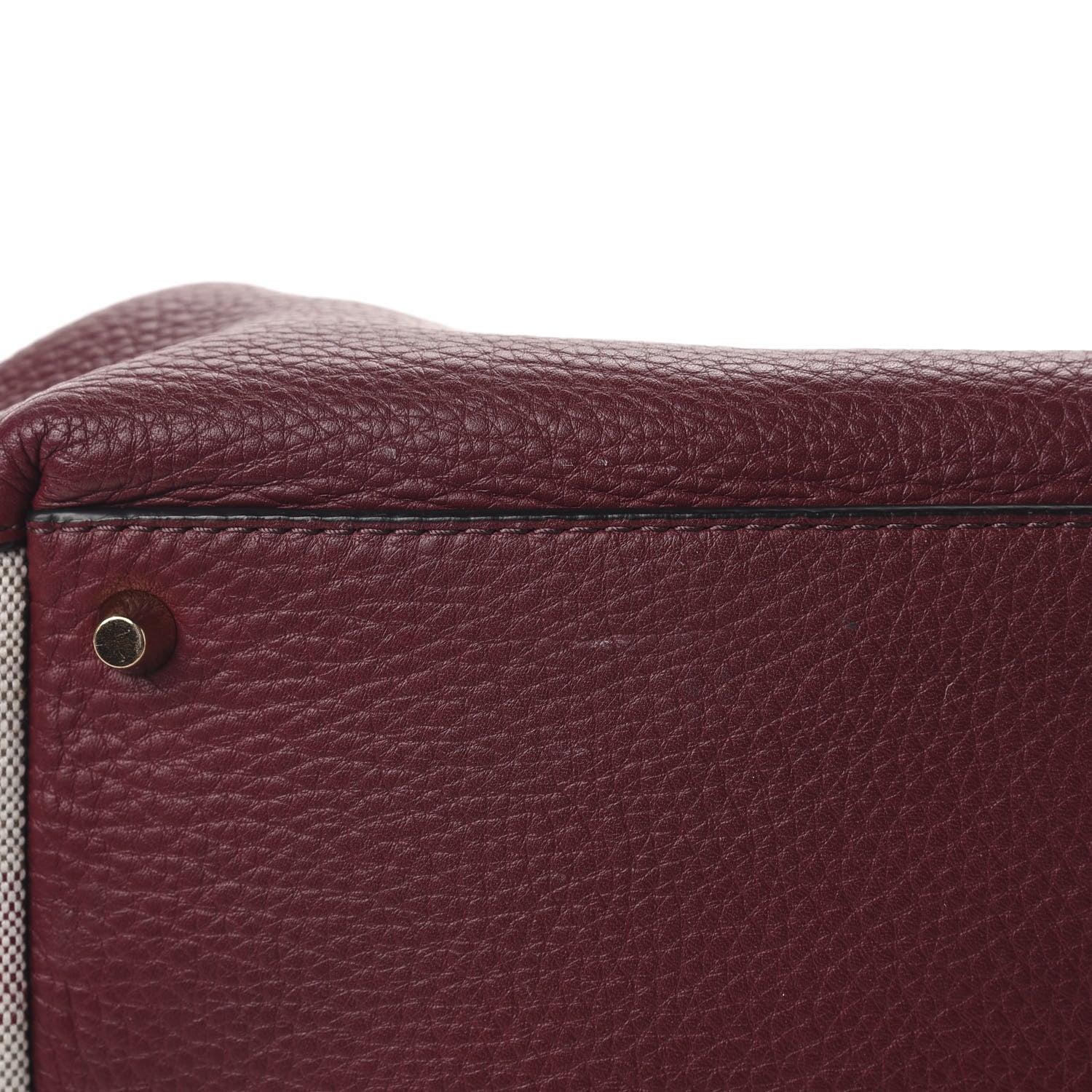 Burberry Grainy Calfskin House Check Small Maidstone Burgundy Red 10 of 11