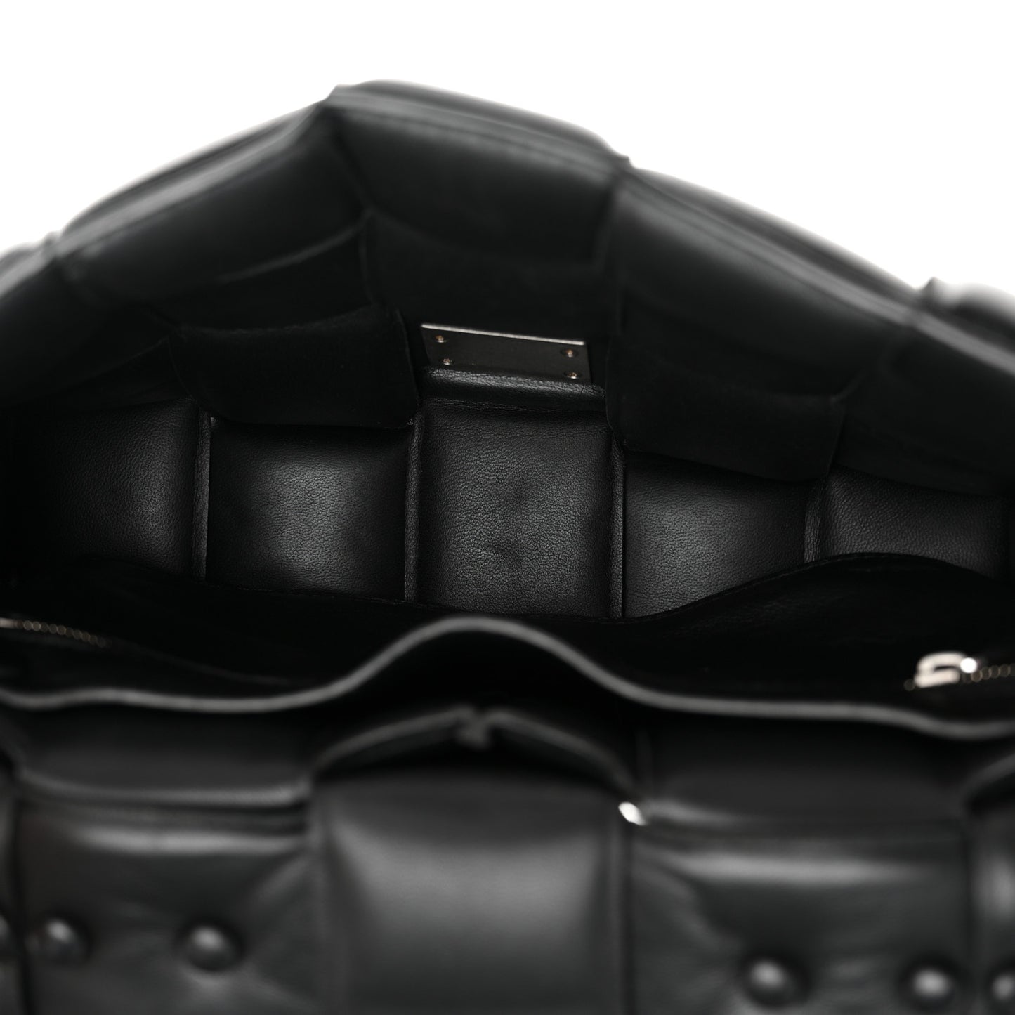 Lambskin Maxi Intreccio Padded Chain Cassette Crossbody Bag Black