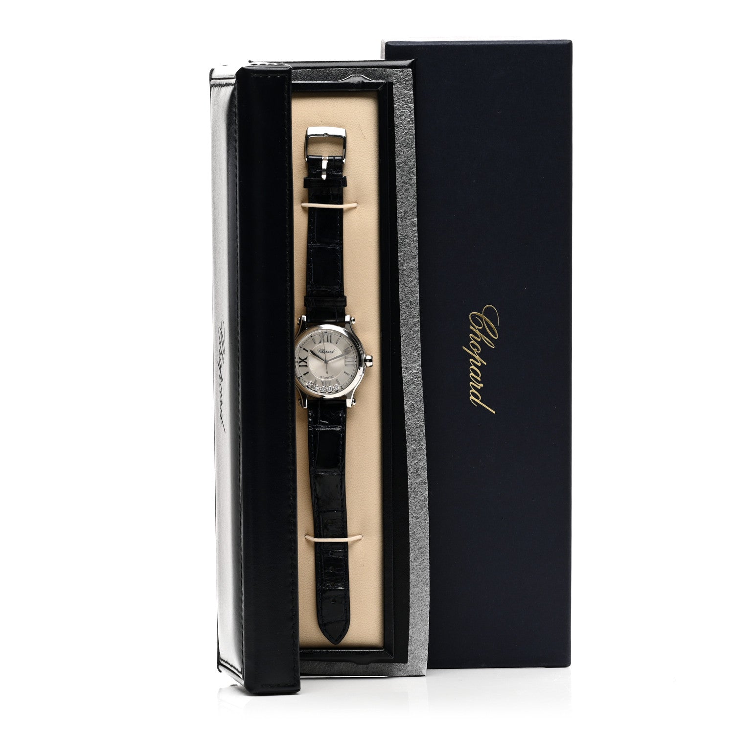 Chopard Stainless Steel Alligator 5 Diamond 33mm Happy Sport Automatic Watch 5 of 5
