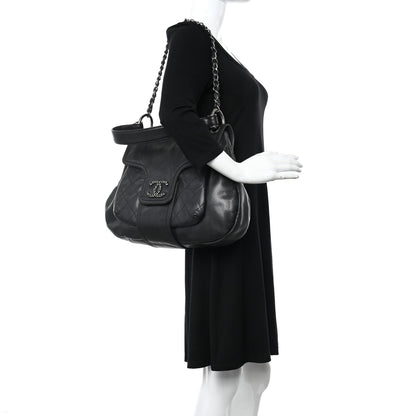 Chanel Glazed Caviar Coco Rider Flap Hobo Dark Grey 2 of 10