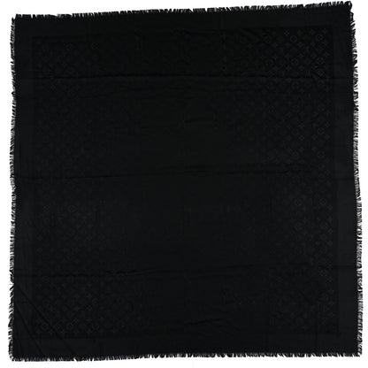 Louis Vuitton Silk Lurex Wool Monogram Shine Shawl Black 1 of 3
