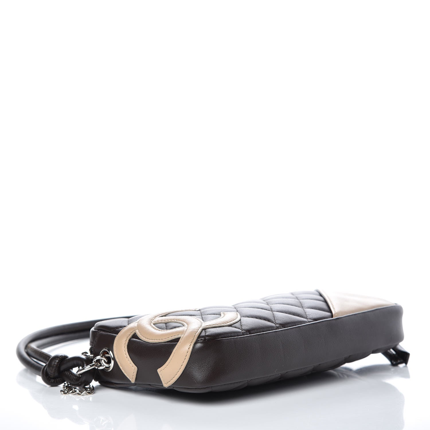 Chanel Calfskin Quilted Cambon Pochette Brown Beige 4 of 11