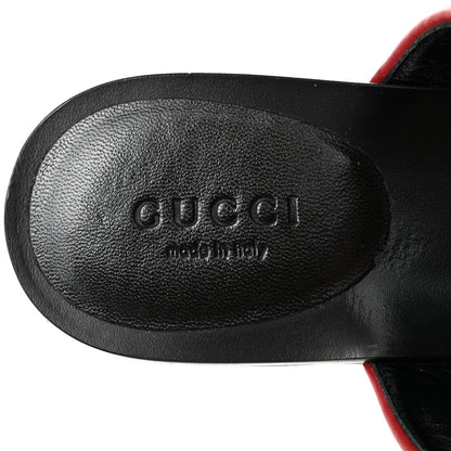 Gucci Nylon Calfskin Web Womens Horsebit Thong Sandals 36.5 Blue Red Black 6 of 7