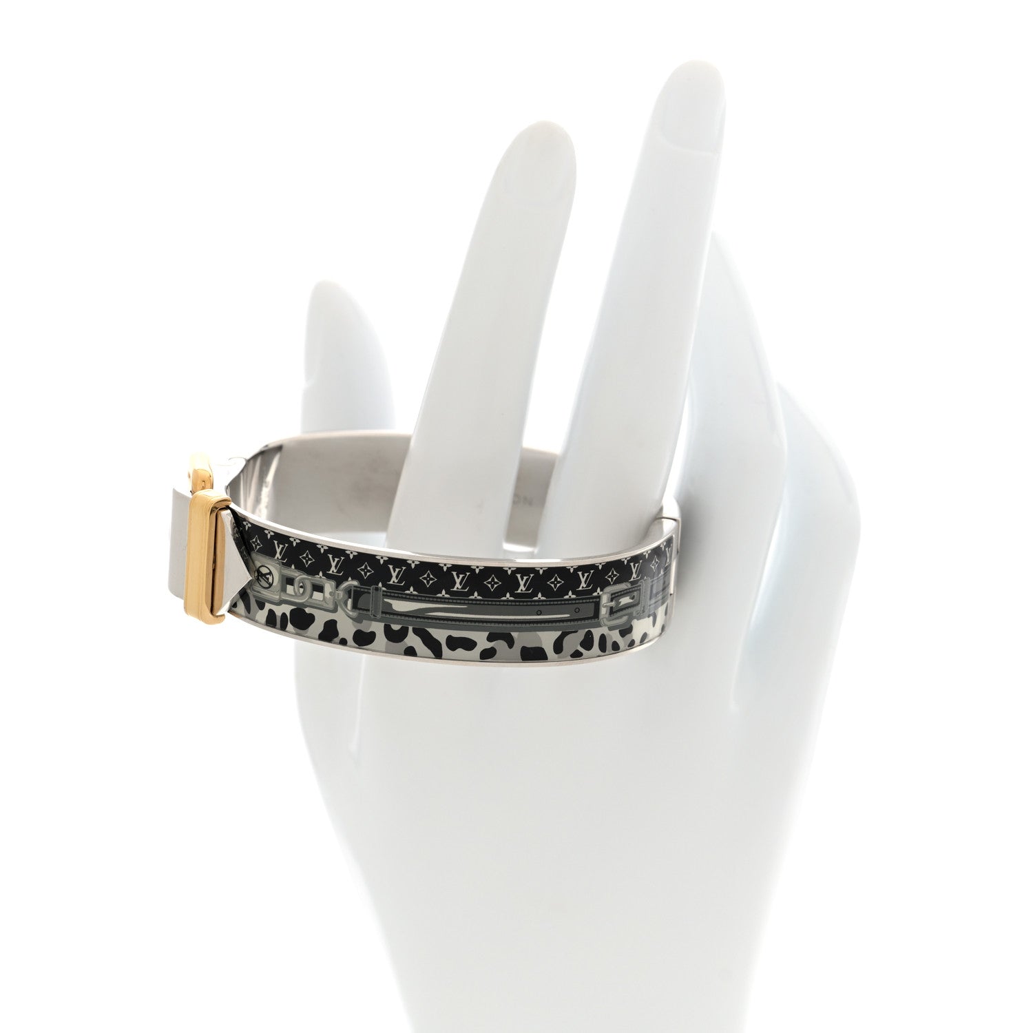 Louis Vuitton Metal Enamel Confidential Bangle Bracelet M 2 of 5