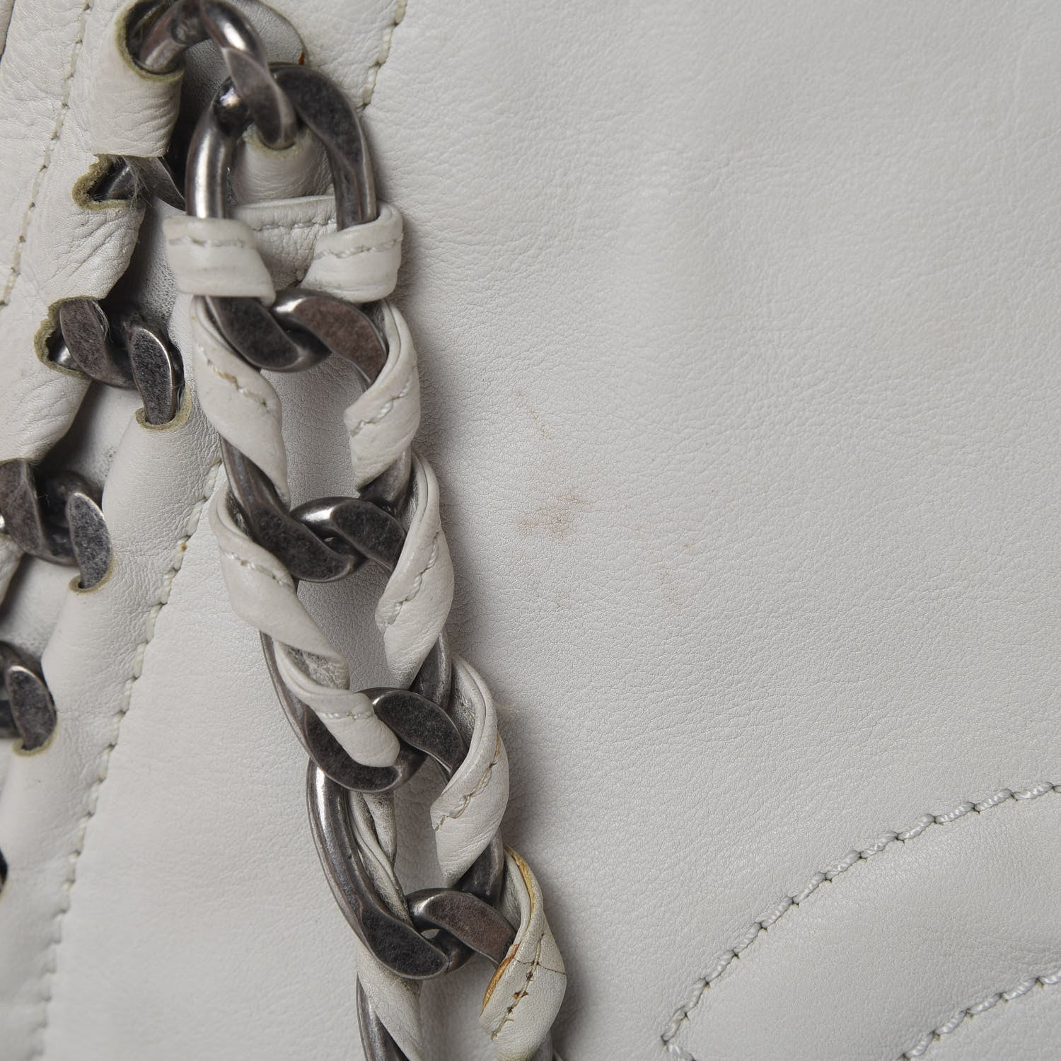 Chanel Calfskin Large East West Modern Chain Tote White 21 of 23