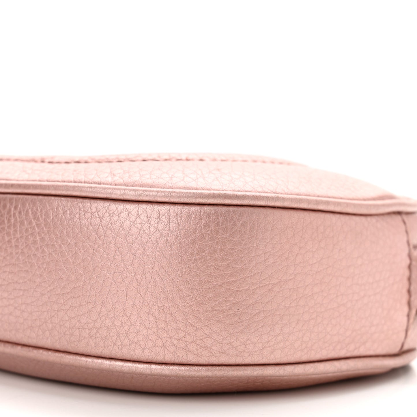 Metallic Pebbled Calfskin Mini Soho Chain Bag Pink