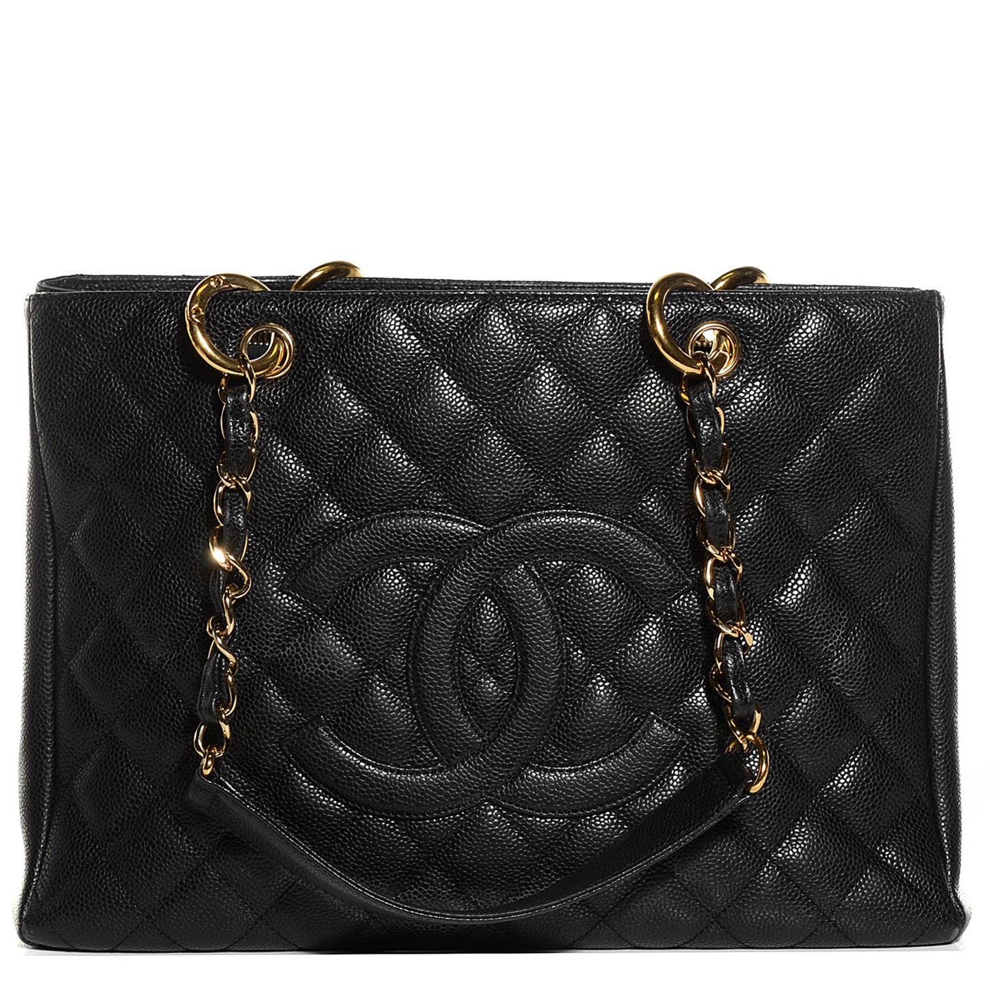 Caviar Quilted Grand Shopping Tote GST Black