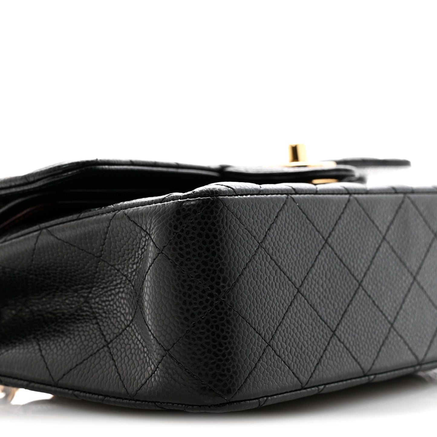 Caviar Quilted Small Double Flap Black