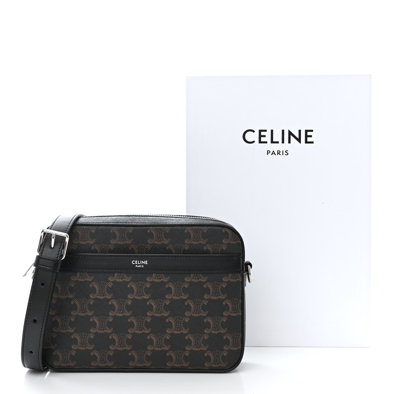 Celine Triomphe Canvas Small Messenger Bag Black 12 of 12
