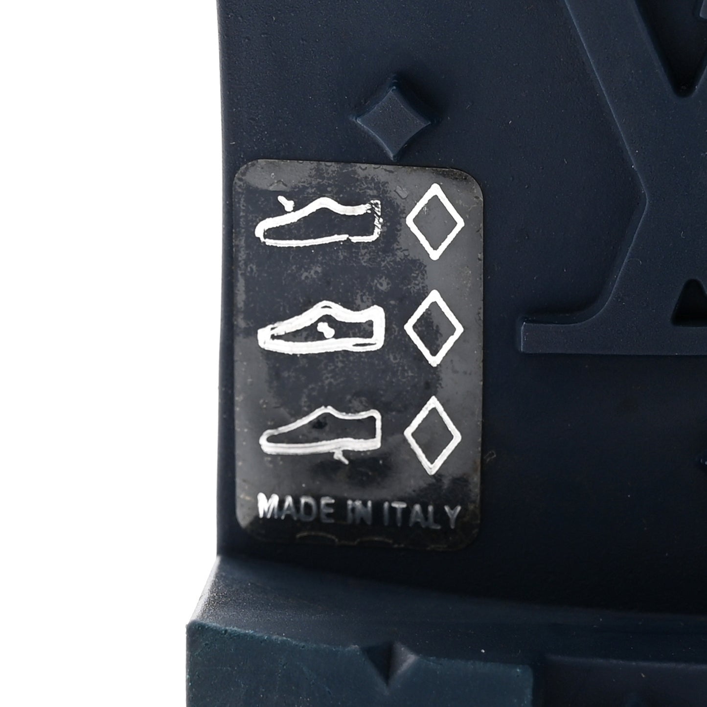 Rubber Embossed Monogram Splash Rain Boots 36 Blue