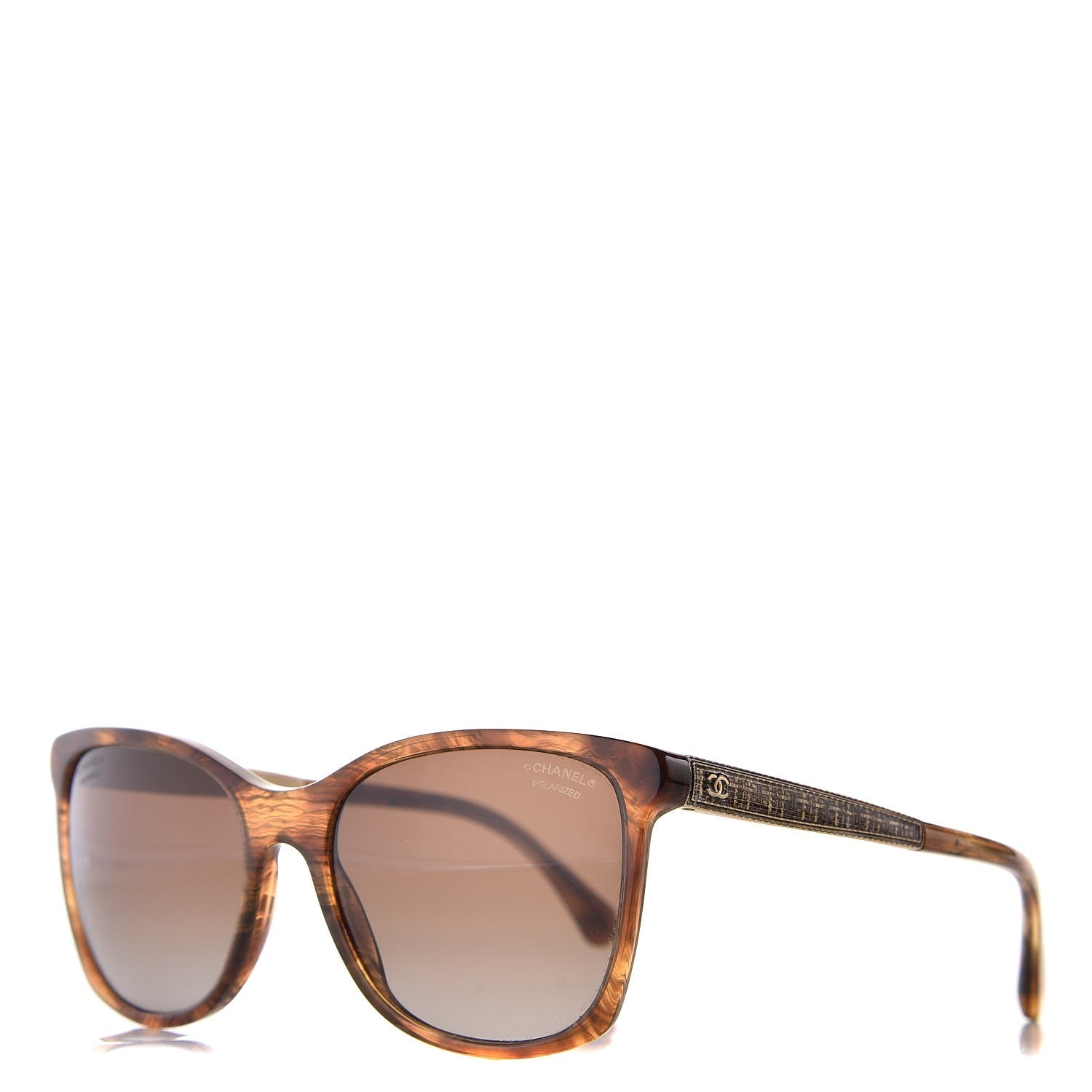 Chanel Tweed CC Polarized Sunglasses 5348 Tortoise 1 of 18