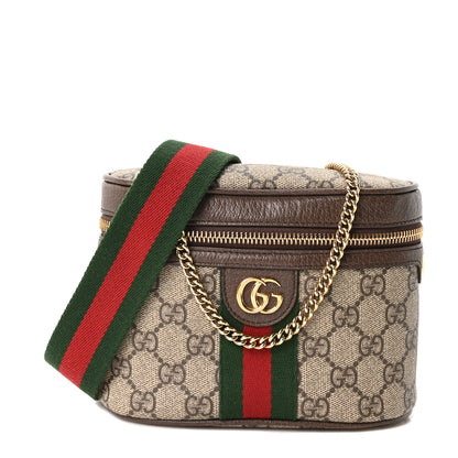 Gucci GG Supreme Monogram Textured Dollar Calfskin Web Ophidia Belt Bag 110 44 Beige Ebony New Acero 1 of 9