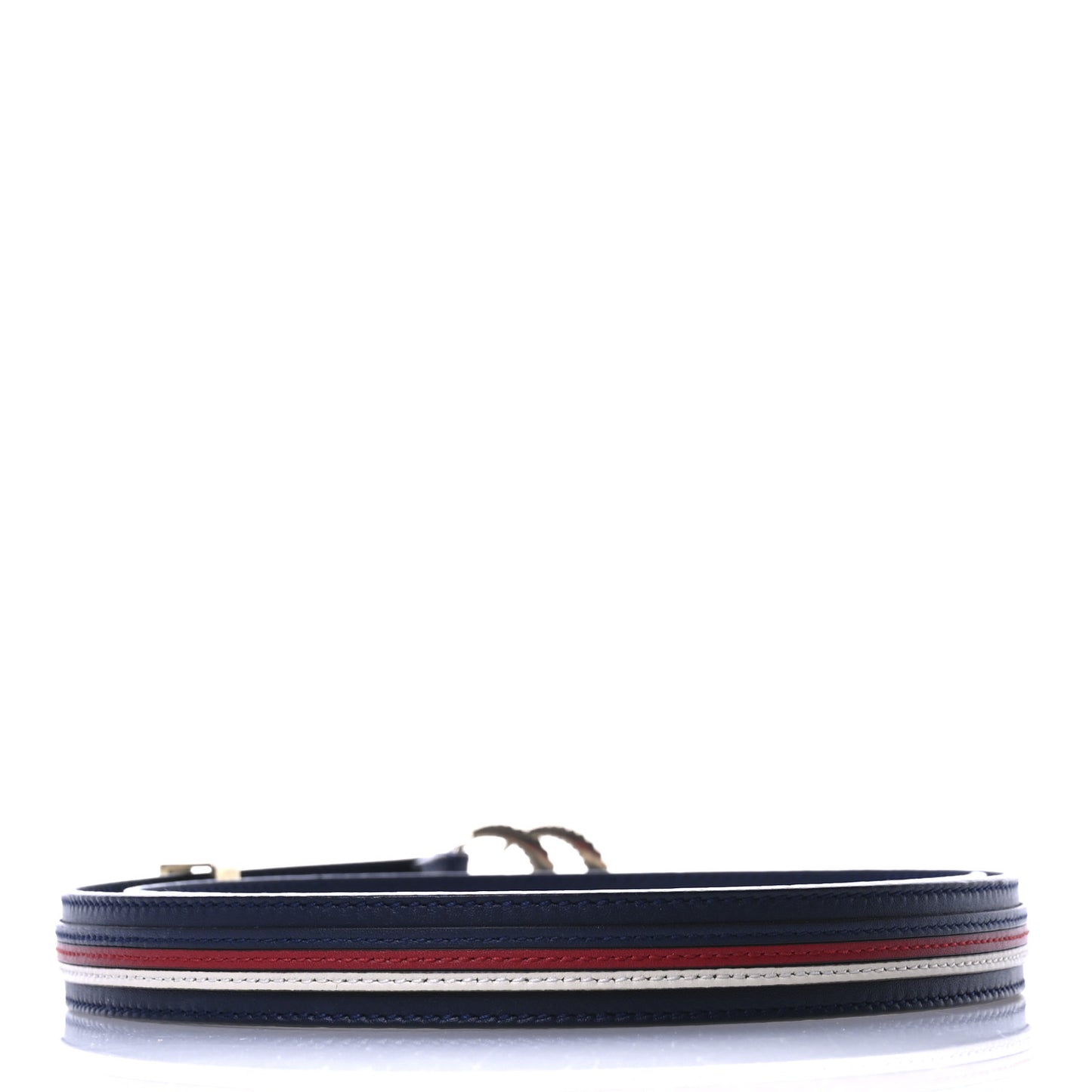 Calfskin Sylvie Stripe Torchon Double G 20mm Belt 75 30 Maritime Hibiscus Red Mystic White