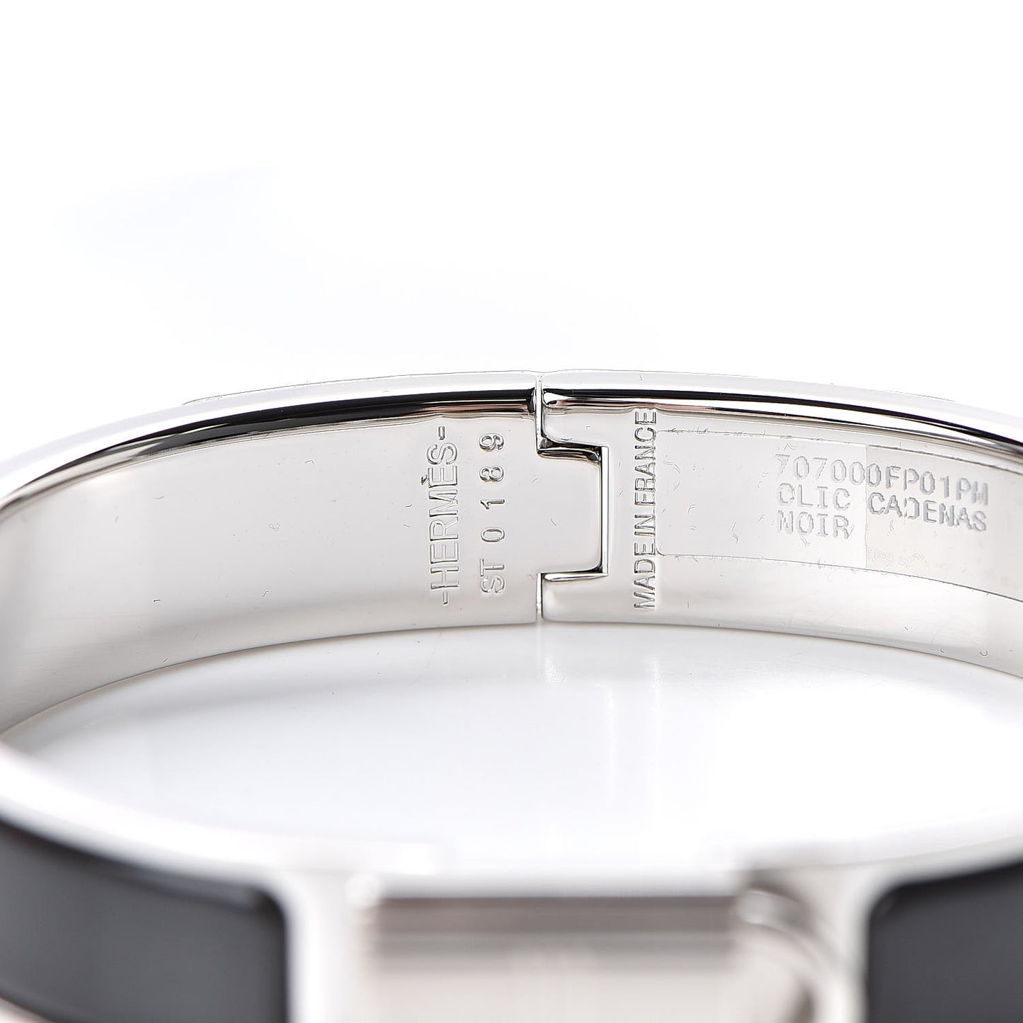 Enamel Narrow Clic Cadenas Bracelet PM Black