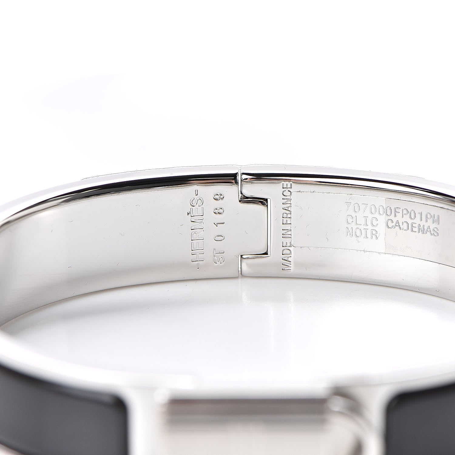 Hermes Enamel Narrow Clic Cadenas Bracelet PM Black 4 of 6
