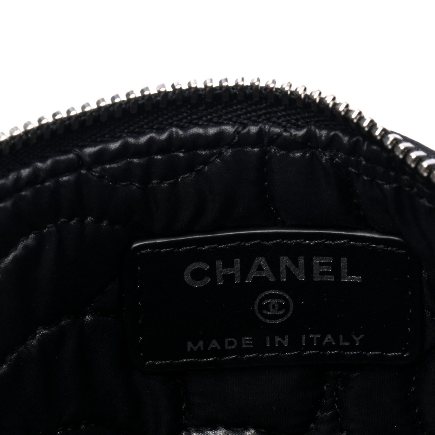 Chanel Goatskin Camellia Embossed Cosmetic Pouch Black 4 of 4