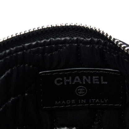 Chanel Goatskin Camellia Embossed Cosmetic Pouch Black 4 of 4