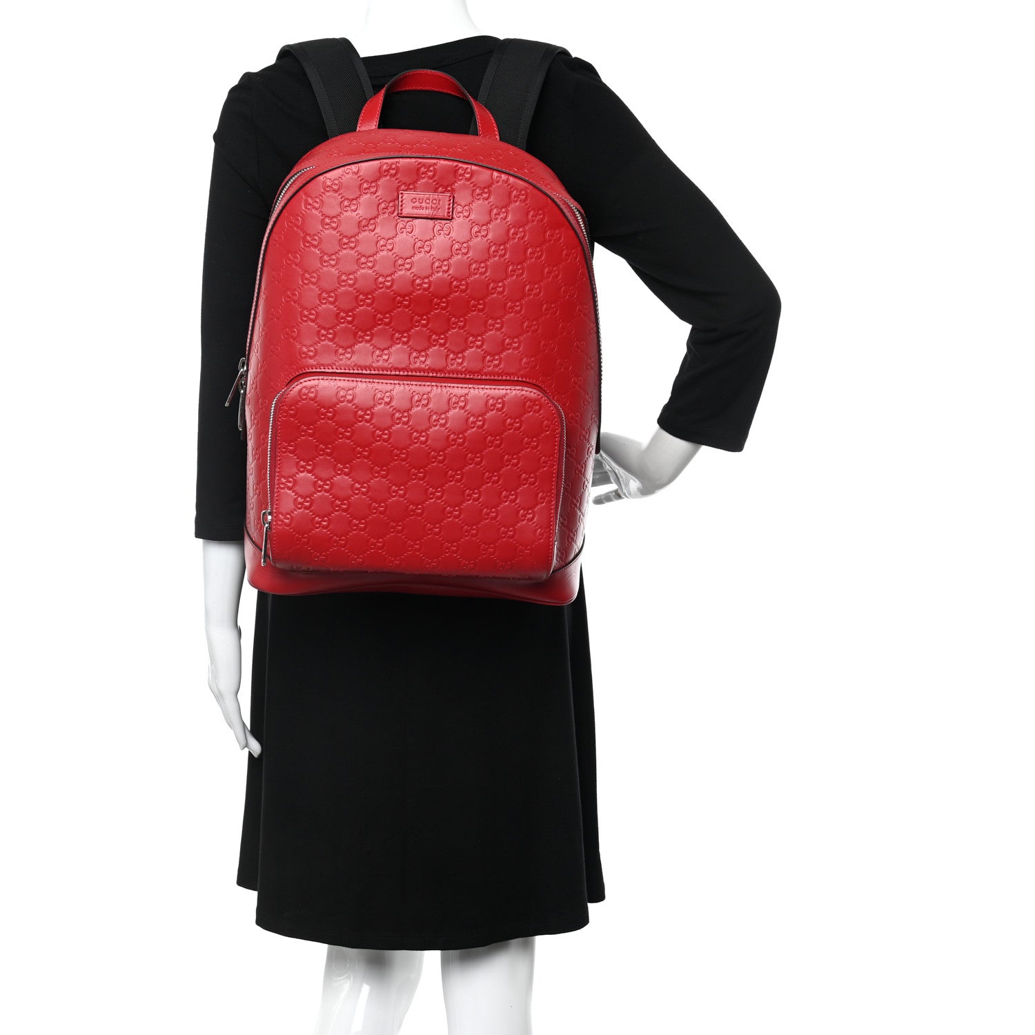 Gucci Guccissima Signature Day Backpack Hibiscus Red 2 of 11