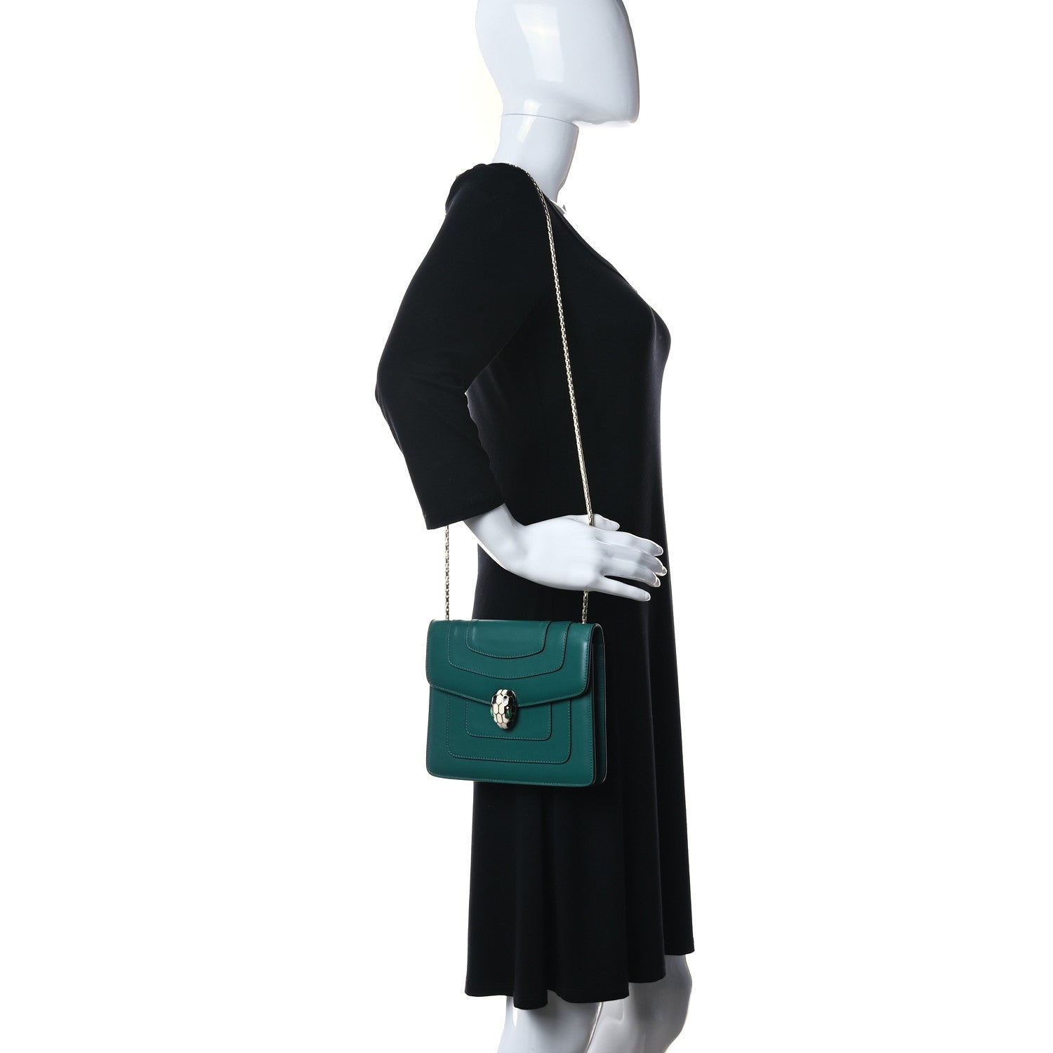 Bulgari Calfskin Serpenti Forever Crossbody Bag Emerald Green 2 of 12