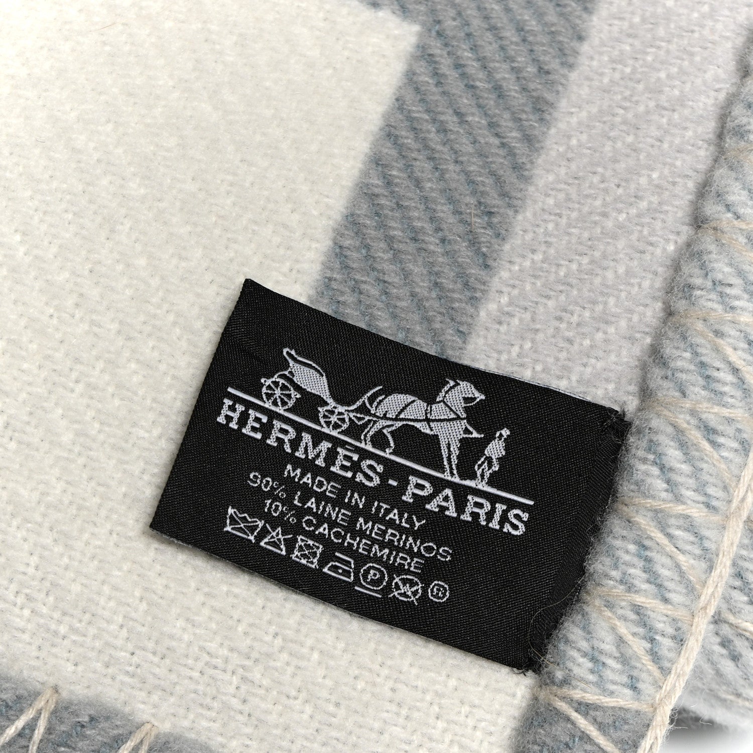 Hermes Wool Cashmere Ithaque Blanket Gris Perle 3 of 3
