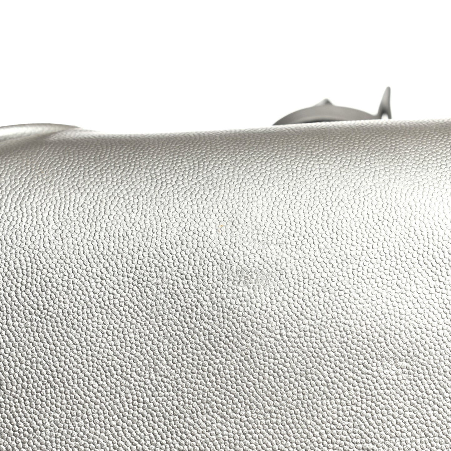 Metallic Caviar Quilted Coco Case Trolley Silver
