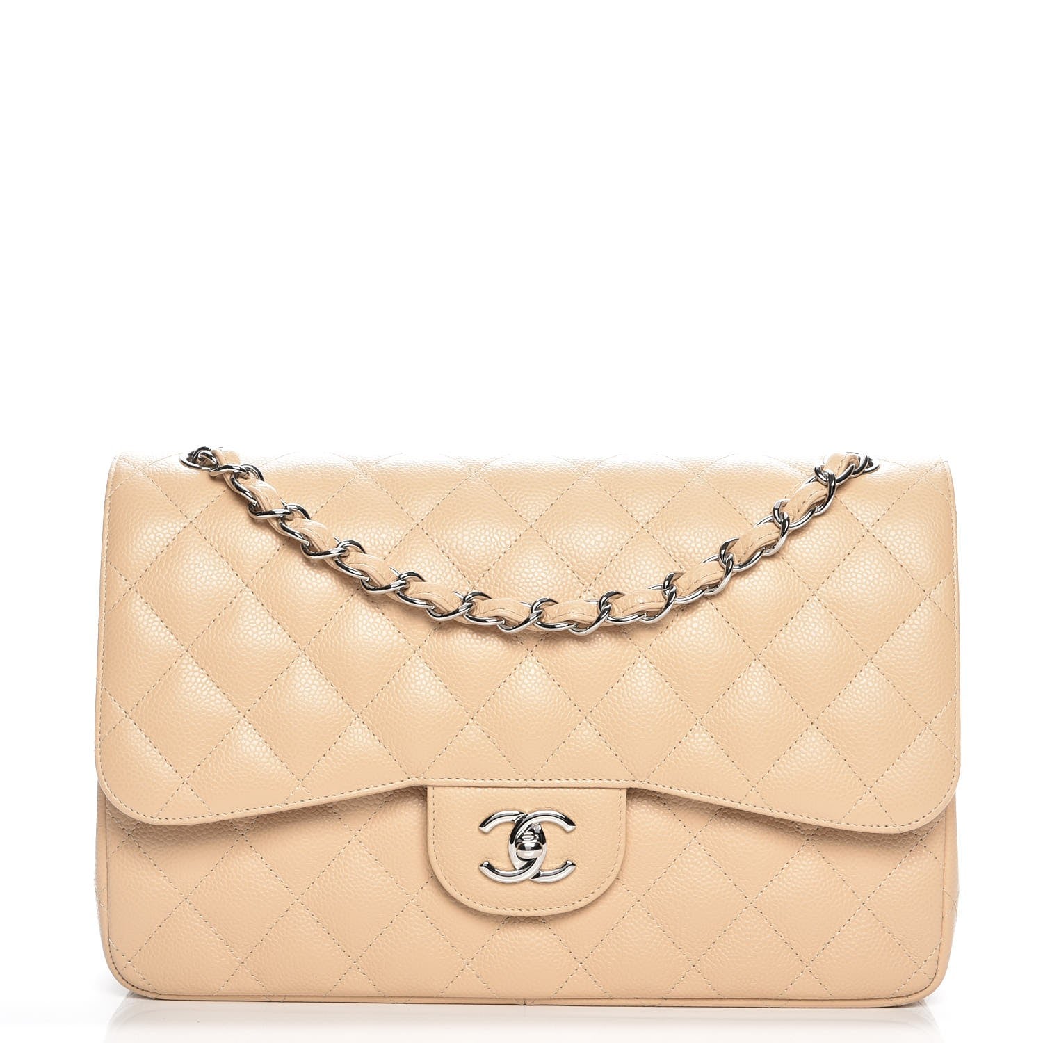 Chanel Caviar Quilted Jumbo Double Flap Beige Clair 1 of 8