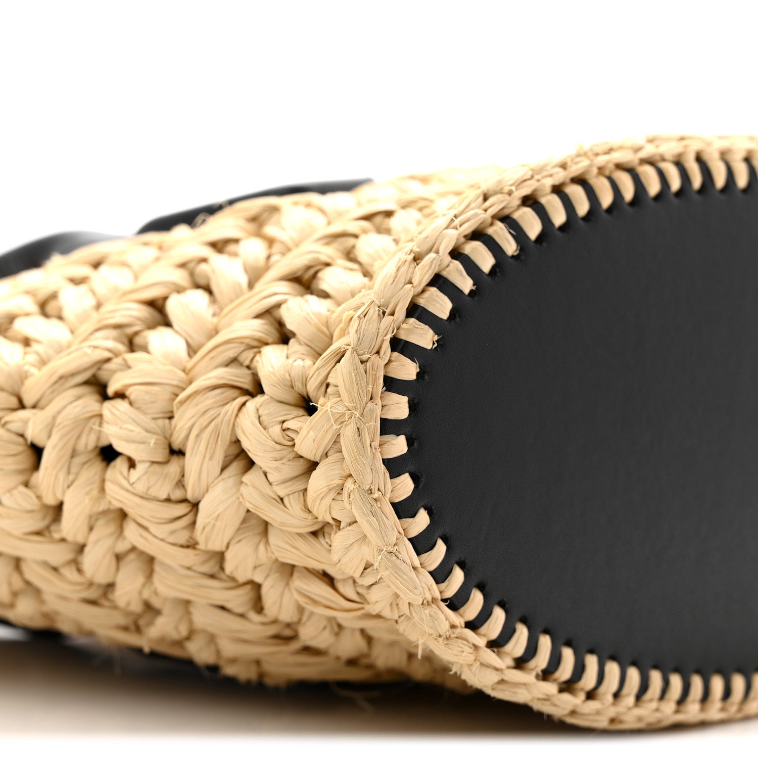 Bottega Veneta Raffia Calfskin Small Arco Basket Black 10 of 12
