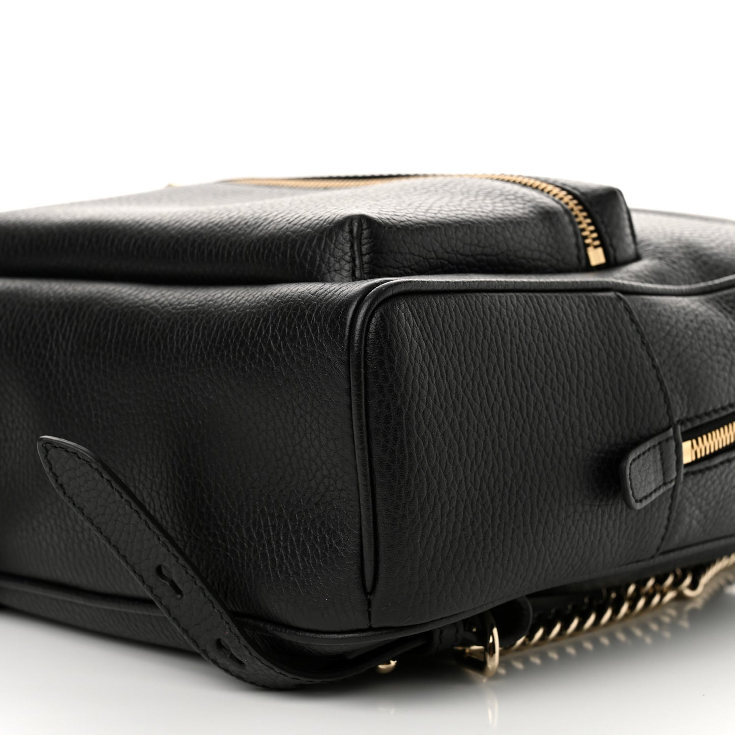 Pebbled Calfskin Soho Chain Backpack Black