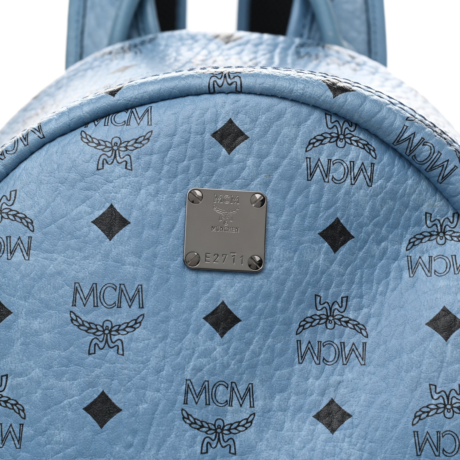 MCM Visetos Small Side Stud Stark Backpack Munich Blue 8 of 16