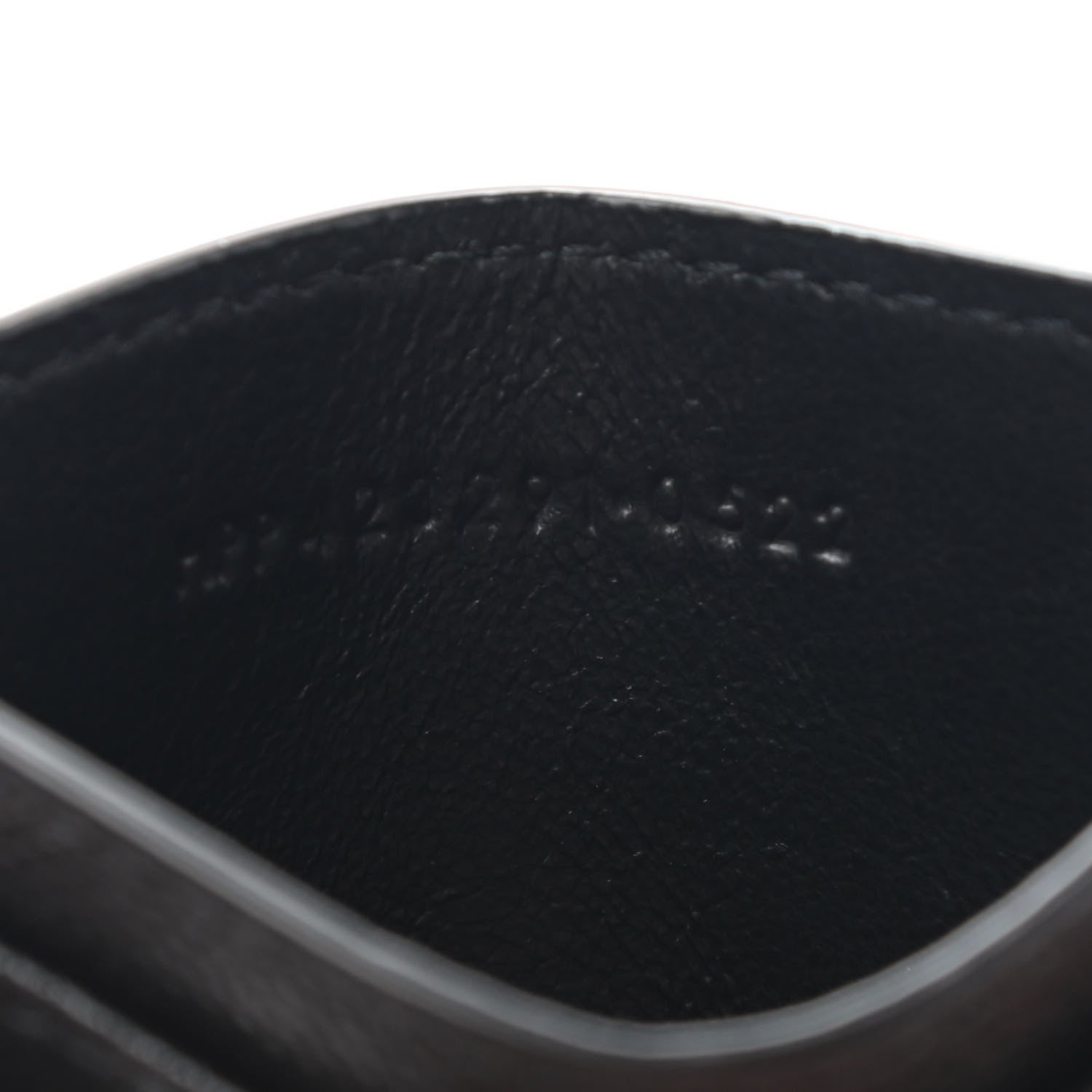 Saint Laurent Grain De Poudre Matelasse Chevron Monogram Credit Card Case Black 7 of 8