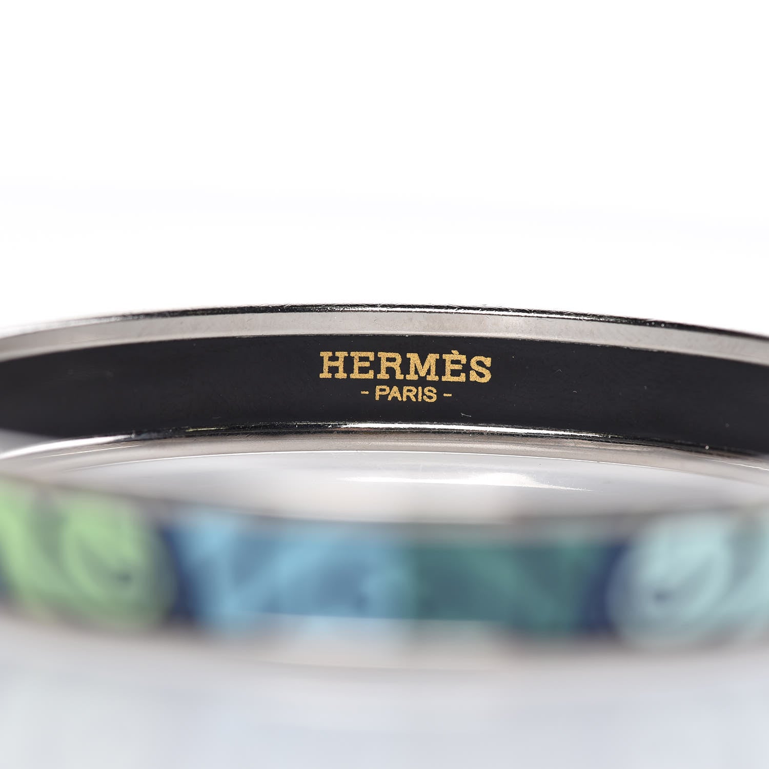 Hermes Enamel Printed Narrow Coup De Fouet Bracelet 70 4 of 5