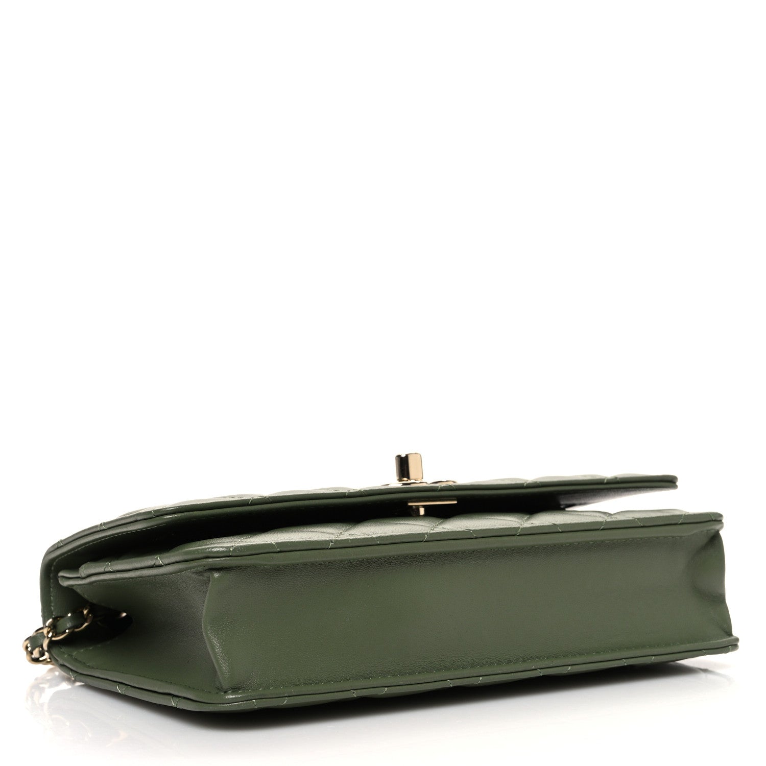 Chanel Lambskin Quilted Trendy CC Wallet On Chain WOC Green 4 of 12